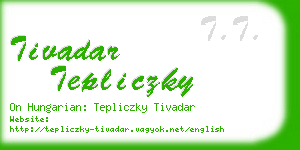 tivadar tepliczky business card